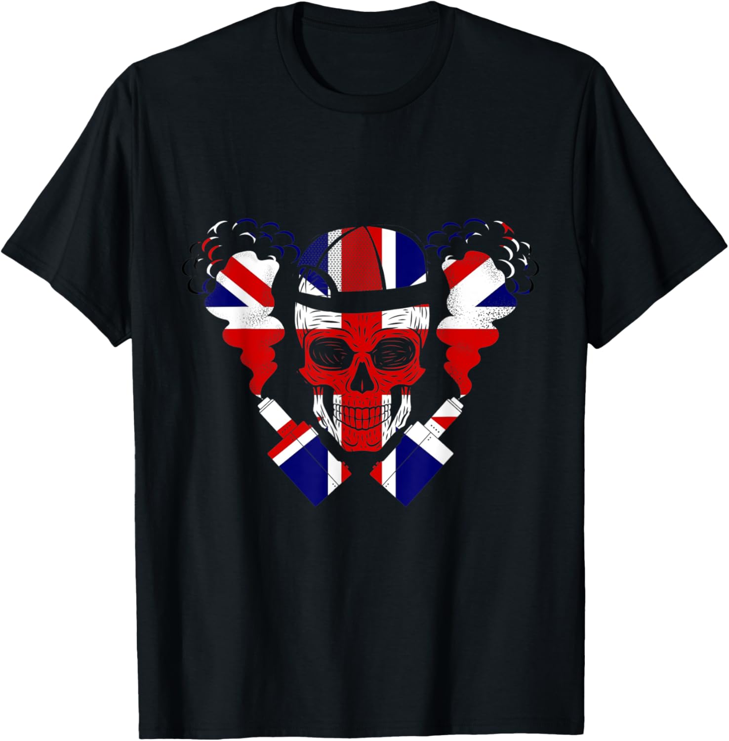 Vaping Jack - Union Jack Skull Vaping Camiseta gráfica