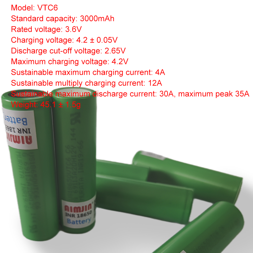 Batería VTC6 18650 de 3000mAh  - Vape Battery 18650 reseña y precio
